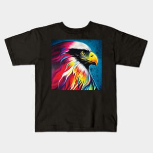 American Eagle in Striking Rainbow Colours Kids T-Shirt